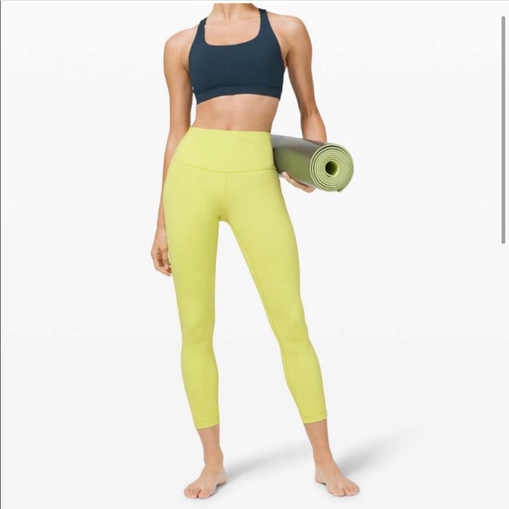 Lululemon Wunder Under High Rise 25” Leggings in Lemon Yellow, Size 4